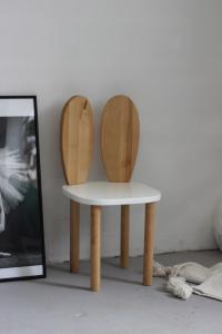 Krzesło dziecięce BIAŁE , królik, zając ,LITE DREWNO , dla dziecka