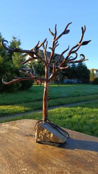 Wieszak na klucze biżuterię drzewko szczęścia ręcznie kute wykonane loft