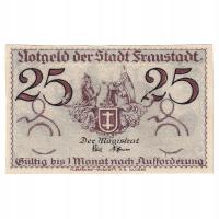 Banknot, Niemcy, Fraustadt, 25 Pfennig, château, U
