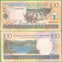 RWANDA 100 FRANCS 2003 P-29b UNC