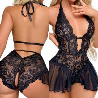 Body Alpha-Pro Sexy spódniczka z dziurką otwarte falbanki czarny