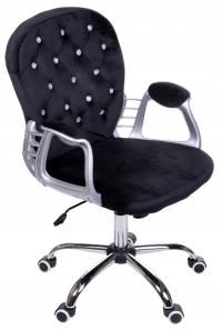Велюровое офисное кресло черный GIOSEDIO стразы