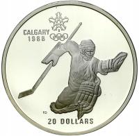 Kanada. 20 dolarów 1986, Calgary 1988 - Hokej na lodzie – SREBRO