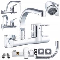 BATERIA KUCHENNA ŚCIENNA OBROTOWA WYLEWKA KRAN ELBA CHROM