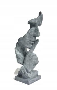 Скульптура-тишина Н-33,5 см.Каменный цвет-серый
