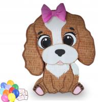 Piniata Piesek brązowy łaciaty Pinata dekoracja i zabawa gra zadania balony