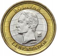 Wenezuela - moneta - 1 Bolivar 2012 - BOLIVAR LIBERTADOR - Barre - BIMETAL