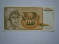 JUGOSŁAWIA - 100 DINARÓW 1990 r Seria AB w/g mnie Stan I