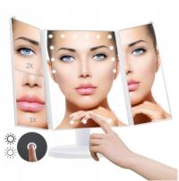 Lustro kosmetyczne do makijażu LED ekran dotykowy regulowany obrót 180°