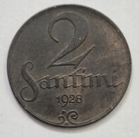 2 santimi cent Łotwa 1928 p.A177 moneta do kolekcji od Rajmonet