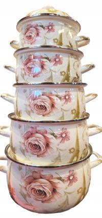 Komplet garnków emaliowanych indukcja Duże garnki emaliowane INDUKCYJNE