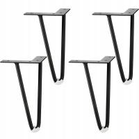 4X мебельная ножка, черная ножка для стола, стола, стула, H 20 см, Наклонная, 2 стержня