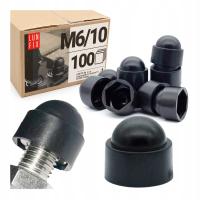 Zaślepka śruby M6/10 maskownica nakrętki CZARNA kołpak 100szt.
