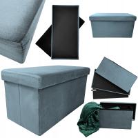 PUFA SKŁADANA SIEDZISKO SCHOWEK TAPICEROWANA ELEGANCKA PERFECT DUO MORSKI