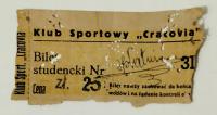 Klub sportowy CRACOVIA – bilet studencki – zł. 25