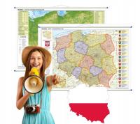 Польша двусторонняя карта издание 2025 стены 100x70 см ArtGlob