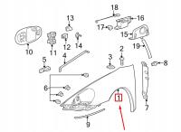 PORSCHE 911 997 Błotnik przedni prawy 99750393205GRV ORYGINALNY