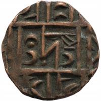35265. Królestwo Bhutanu (AD 1790-1927) 1/2 rupii AE (3,85g/20mm)