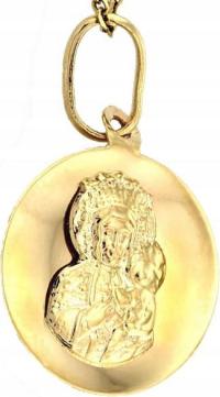 Złota zawieszka medalik 333 wizerunek Matki Boskiej CZĘSTOCHOWSKIEJ 8kt