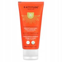 ATTITUDE, Mineral Sunscreen Face and Body, SPF 30, Unscented, 2.6 oz (75 g)