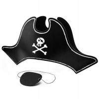 Черная пиратская шляпа пирата с повязкой пиратская чача