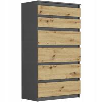СОВРЕМЕННЫЙ КОМОД ШКАФ 6 ЯЩИКОВ АНТРАЦИТ MIX ARTISAN R-6 RU