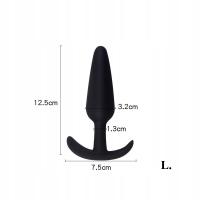 Formowany korek analny z silikonu medycznego AK15 - L, czarny