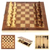 Шахматы деревянные шашки нарды 3в1 35х35