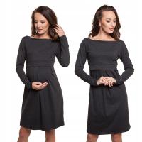Anda sukienka ciążowa przed kolano długi rękaw czarny