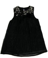 BX648 Czarno-złota, zwiewna tuniczka z cekinami GEORGE 110/116