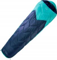 СПАЛЬНЫЙ МЕШОК МУМИЯ ТУРИСТИЧЕСКИЙ ЭЛЬБРУС РОХИТО II ТЕМНО-СИНИЙ И БИРЮЗОВЫЙ 220X80 СМ