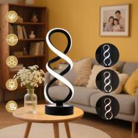 LED LAMPKA USB NOCNA LAMPA STOŁOWA DO SYPIALNI, SPIRALNA LAMPA 3000K-6000K