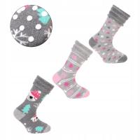 Skarpety Dziecięce ŚWIĄTECZNE Frotte Ciepłe Grube ABS 3 Pary 27/30 MORAJ