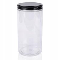Słoik plastikowy PET 500ml z nakrętką ALU czarną