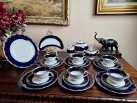 ROSENTHAL SERWIS HERBACIANO DESEROWY Z KOBALTEM 6 OSÓB