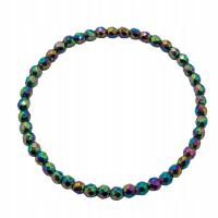 Bransoletka HEMATYT TĘCZOWY fasetowany 4mm na gumce