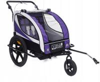 ВЕЛОСИПЕДНЫЙ ПРИЦЕП С МЯГКОЙ ПОДКЛАДКОЙ РЕГУЛИРУЕМЫЙ ЧЕРНЫЙ ФИОЛЕТОВЫЙ