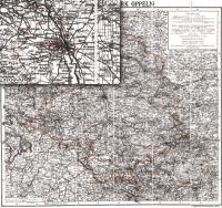 Stara Mapa 48 Górny Śląsk Mapa polityczna Rejencja Opolska 1922