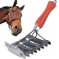 Металлический скребок для лошадей крупного рогатого скота, с гребнем, 12 x 12,5 см, KERBL