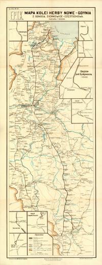 Stary plan PKP Gdynia Herby nowe 1939 r. 100x40cm