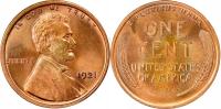 1 cent USA (1921) - A. Lincoln Wheat Penny Mennica Philadelphia