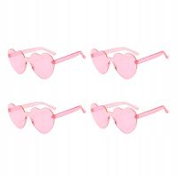 Okulary przeciwsłoneczne w różowe serduszka wieczór panieński 4 szt