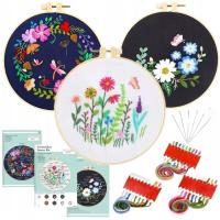 Набор для вышивки крестиком DIY вышивка крестиком цветы готовые узоры 3 шт.