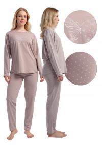 Vienetta piżama damska bawełna beżowy