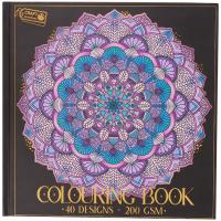 Эксклюзивная книжка-раскраска в твердом переплете антистресс 80 узоров 40 стр. Мандала