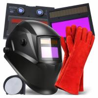 PRZYŁBICA SPAWALNICZA 2W1 MASKA SAMOŚCIEMNIAJĄCA FILTR TRUE COLOR +RĘKAWICE