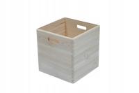 Skrzynka drewniana otwarta z rączką pojemnik, organizer, pudełko 30x30x30cm