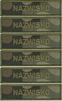 Imiennik wojskowy Nazwisko na mundur name patch RZEP x 6 sztuk WZÓR 2024