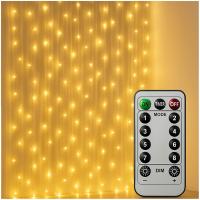 KURTYNA ŚWIETLNA 300 LED 3x3m LAMPKI CHOINKOWE ŚWIĄTECZNE CIEPŁE GIRLANDA