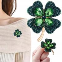 БРОШЬ НА ЛАЦКАН ТРИЛИСТНИК ЗЕЛЕНЫЙ ЧЕТЫРЕ ЛИСТА НА УДАЧУ ВЫПУСКНОЙ